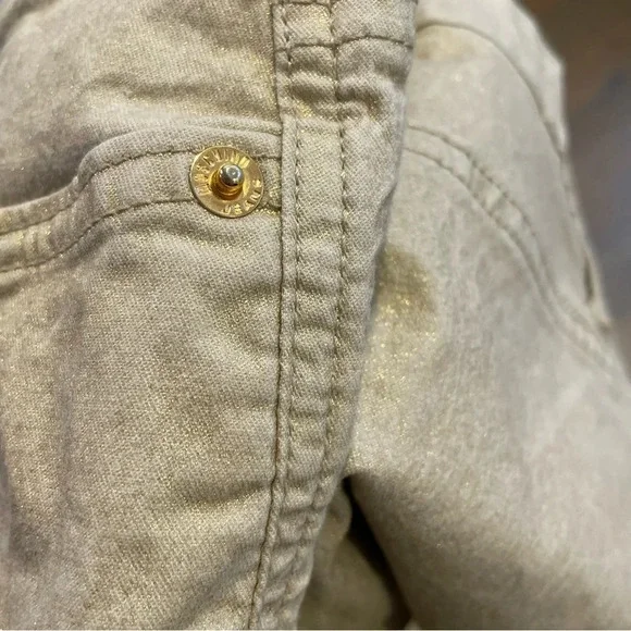 Vintage MOSCHINO Jeans Wide Leg Gold Shimmer Spice Girls - Picture 7 of 9